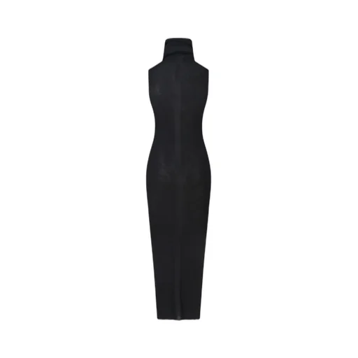 Ribbed High-Neck Maxi Dress