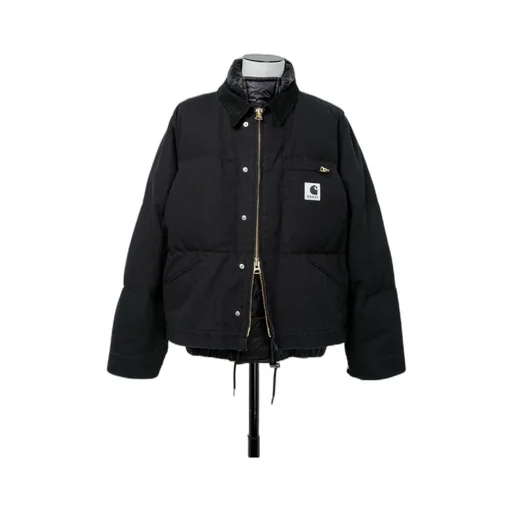Sacai X Carhartt Wip Logo Patch Zip-Up Puffer Jacket