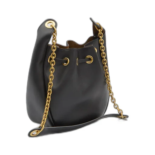 Cassandre Drawstring Leather Shoulder Bag
