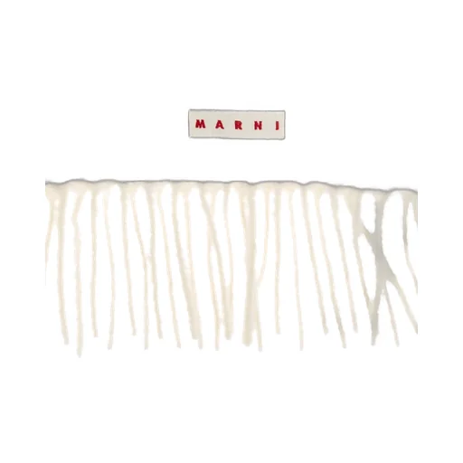 Marni Logo Patch Fringed Scarf