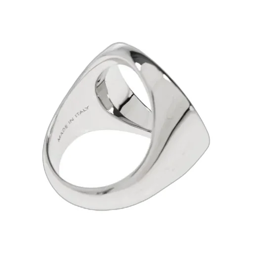 Mm6 Maison Margiela Minimal Logo Cut-Out Detailed Ring