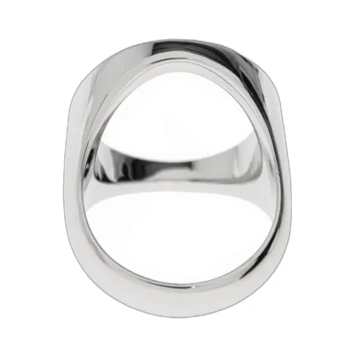 Mm6 Maison Margiela Minimal Logo Cut-Out Detailed Ring