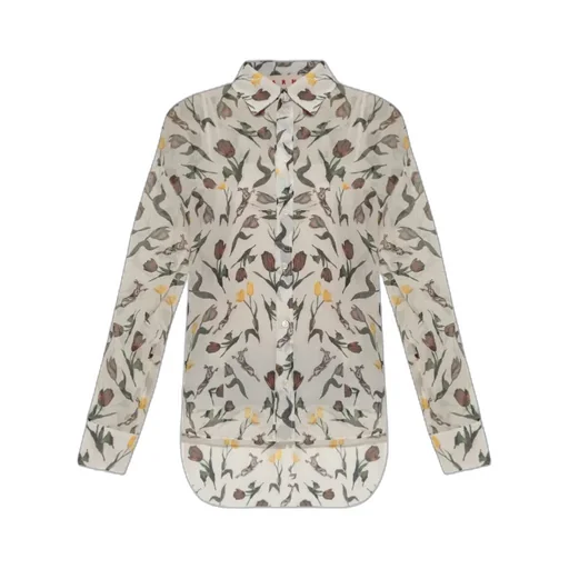 Marni Floral Printed Long-Sleeved Shirt