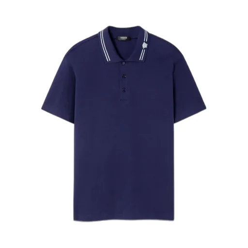 Versace Medusa-Embroidered Short-Sleeved Polo Shirt