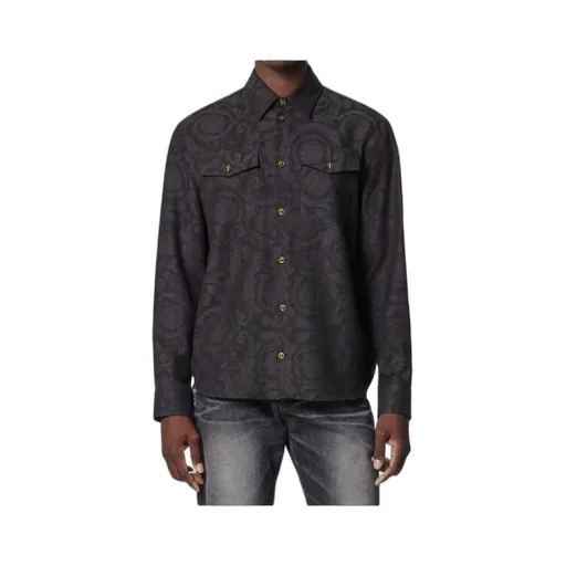 Versace Pattern-Jacquard Long-Sleeved Shirt