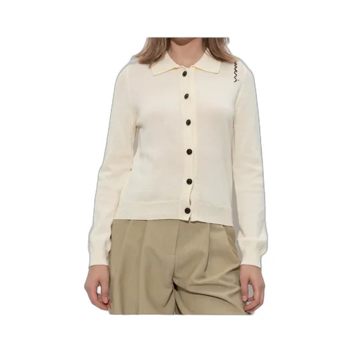 Marni Logo Embroidered Knit Cardigan
