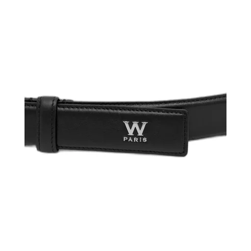 Black Small Logo Leather Belt