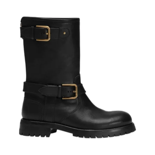Buckle-Detail Knee-High Boots