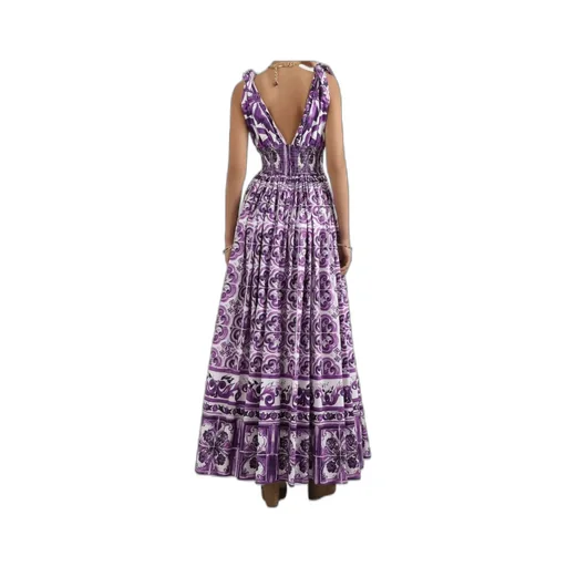 Maiolica-Print Midi Dress