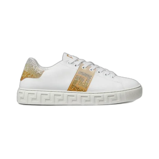Versace Greca-Embellished Lace-Up Sneakers