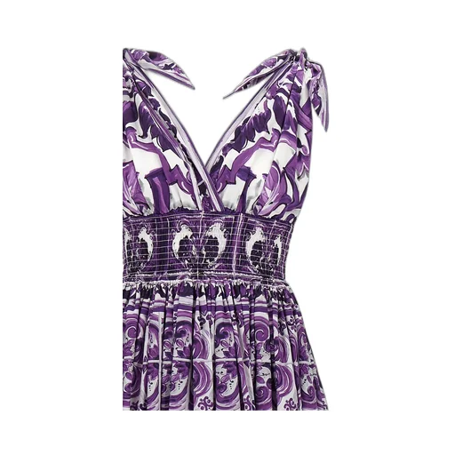 Maiolica-Print Midi Dress