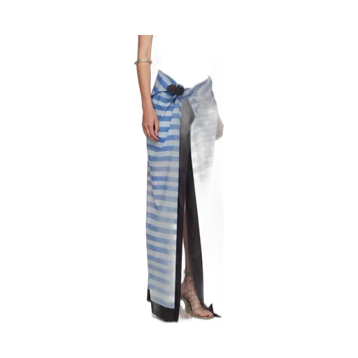 Jean Paul Gaultier Abstract Printed Striped Scarf