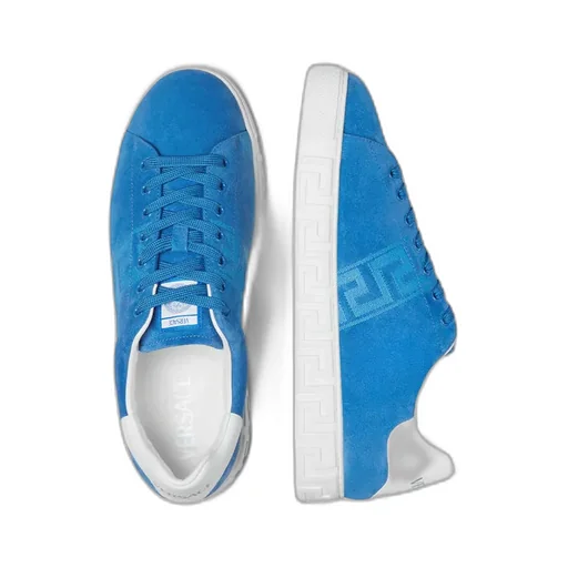 Versace Greca-Embroidered Lace-Up Sneakers