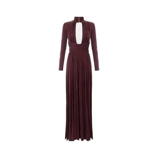 Key-Hole Mock-Neck Maxi Dress
