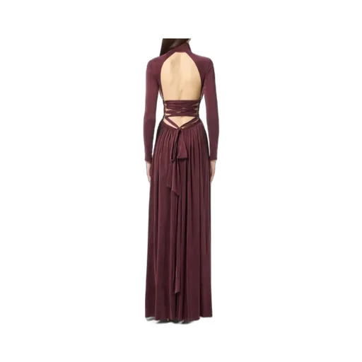 Key-Hole Mock-Neck Maxi Dress