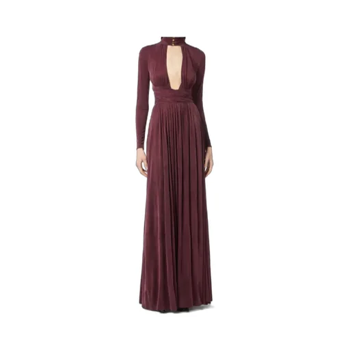 Key-Hole Mock-Neck Maxi Dress
