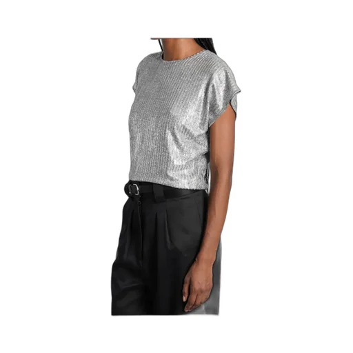 Metallic Ribbed Top