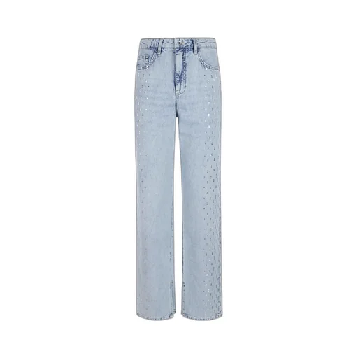 Crystal-Embellished Straight-Leg Jeans