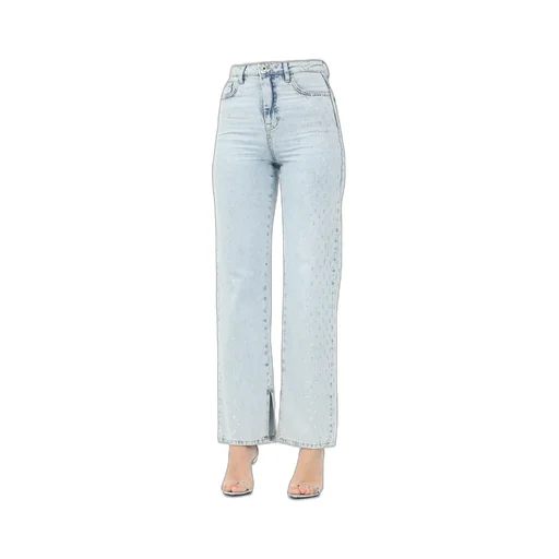 Crystal-Embellished Straight-Leg Jeans