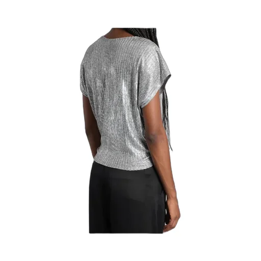 Metallic Ribbed Top