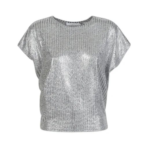 Metallic Ribbed Top