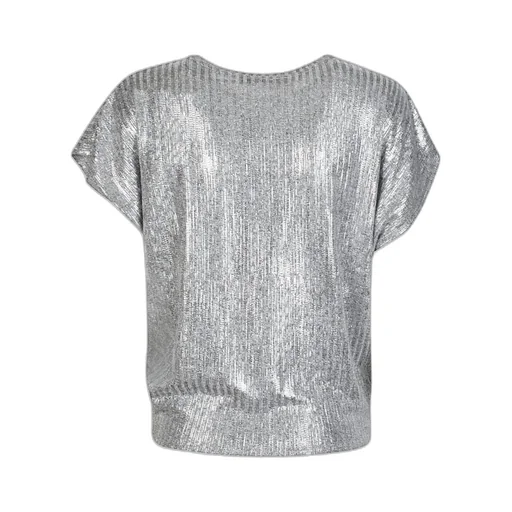 Metallic Ribbed Top