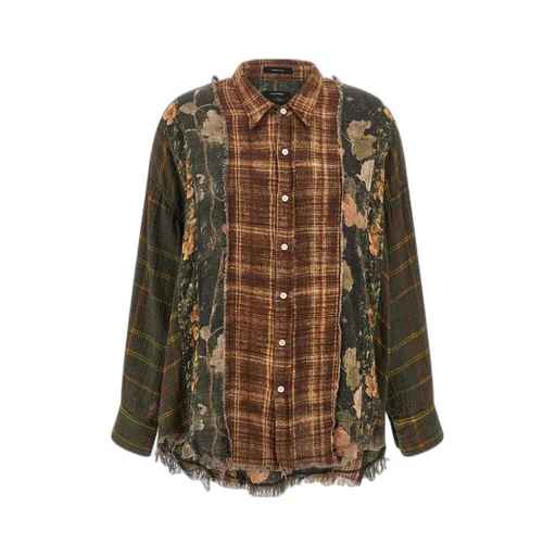 R13 Drop Shoulder Oversized Patchwork Shirt