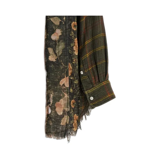 R13 Drop Shoulder Oversized Patchwork Shirt