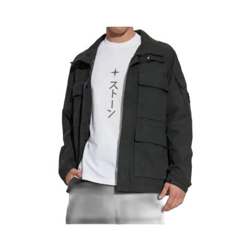 Stone Island Logo Patch Zip-Up Jacket