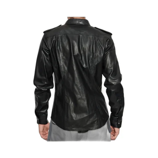 Dsquared2 Chest Pocket Leather Shirt