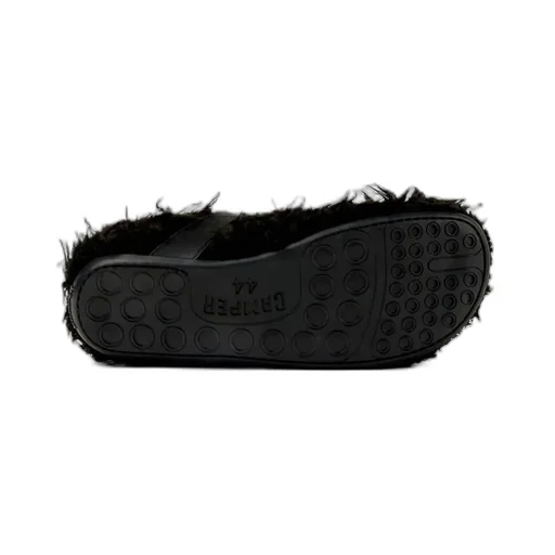 Wabi Buckle-Fastening Furry Flat Pumps