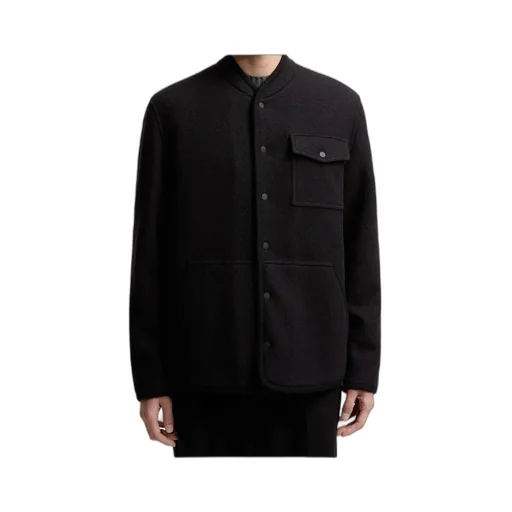 Moncler Logo Patch Button-Up Shirt Jacket