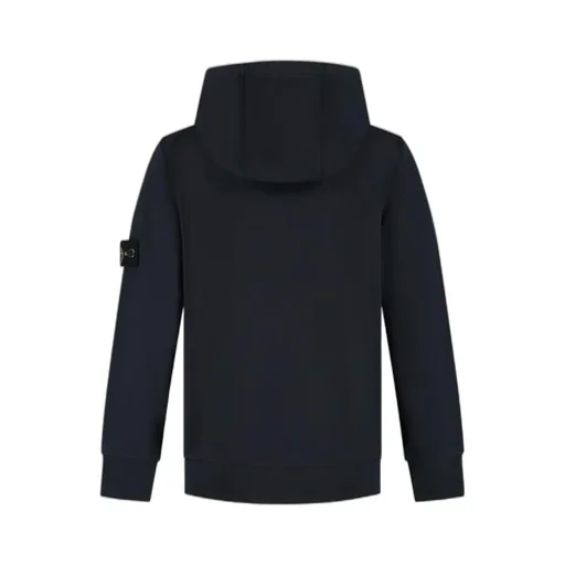 Stone Island Junior Logo Patch Long Sleeved Hoodie
