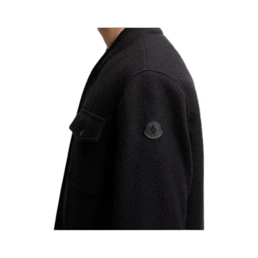 Moncler Logo Patch Button-Up Shirt Jacket