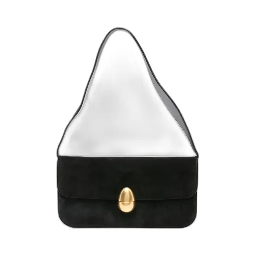 Neous Clasp-Fastening Suede Shoulder Bag