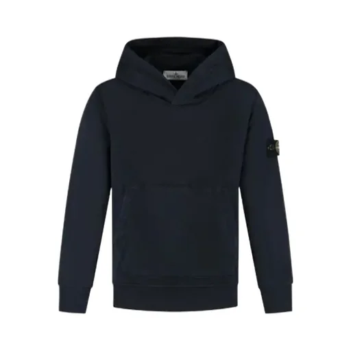 Stone Island Junior Logo Patch Long Sleeved Hoodie