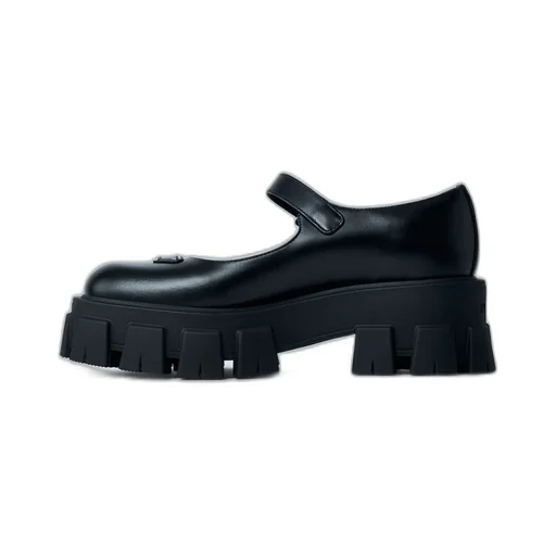 Leather Logo Plaque Platform Flats