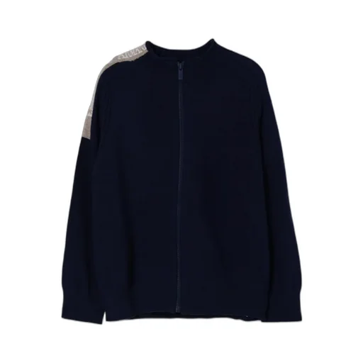 Emporio Armani Kids Logo Motif Zipped Cardigan