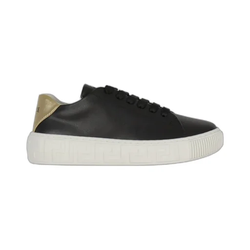 Versace Kids Greca-Detailed Lace-Up Sneakers