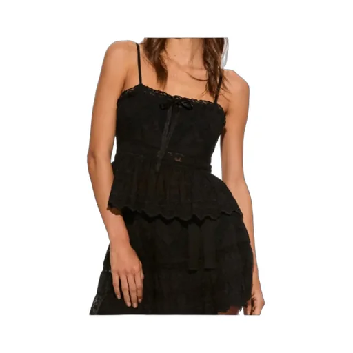 Loveshackfancy Rowina Lace Peplum Top