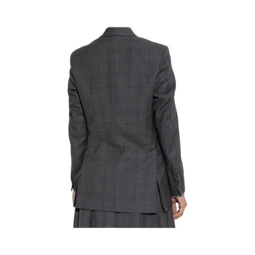 Double-Breasted Checked Blazer