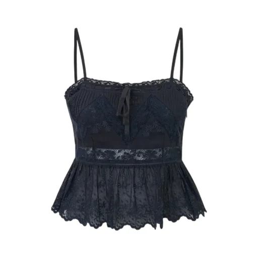 Loveshackfancy Rowina Lace Peplum Top