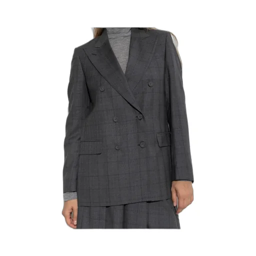 Double-Breasted Checked Blazer