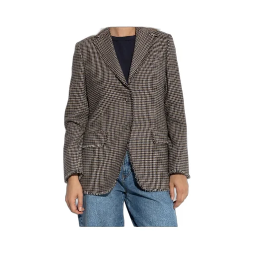 Houndstooth Single-Breasted Blazer