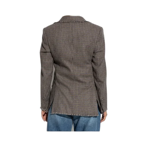 Houndstooth Single-Breasted Blazer