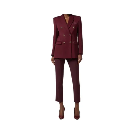 Jewel-Button Double-Breasted Jacket