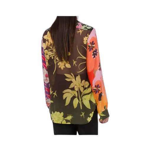 Floral-Print Silk Blouse