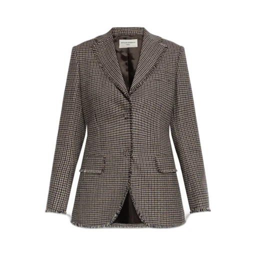 Houndstooth Single-Breasted Blazer