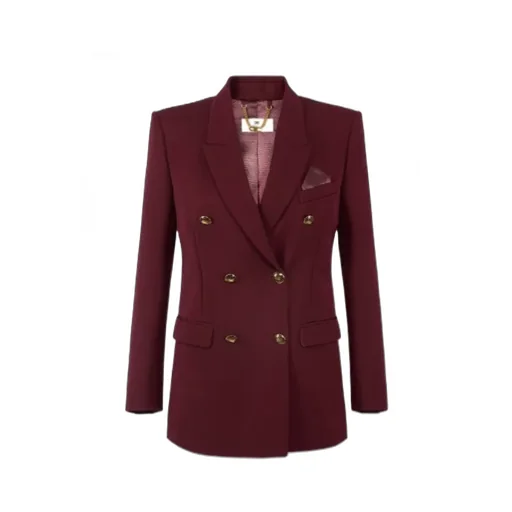 Jewel-Button Double-Breasted Jacket