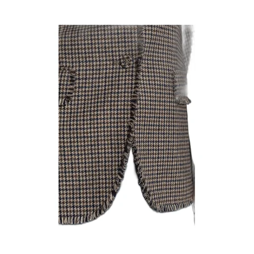 Houndstooth Single-Breasted Blazer
